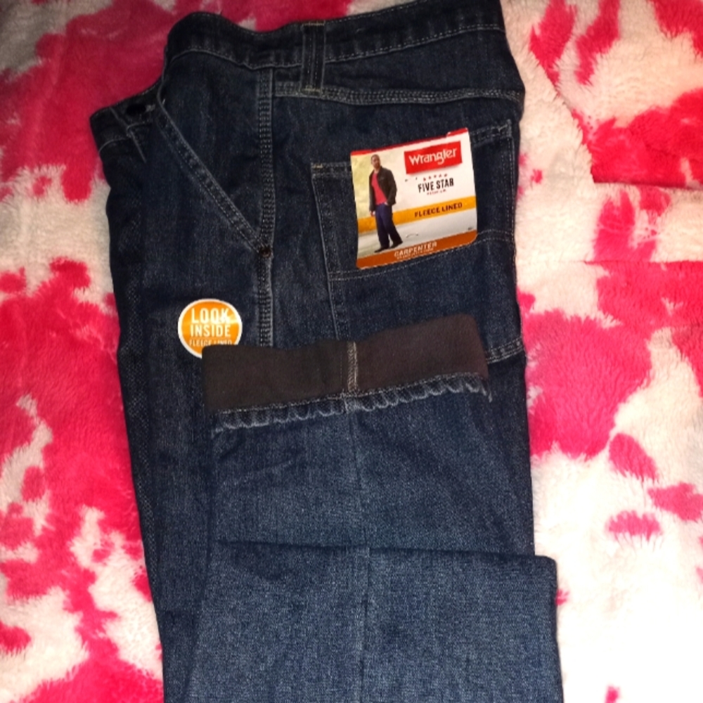 Mens Cargo Fleece Lined Jeans